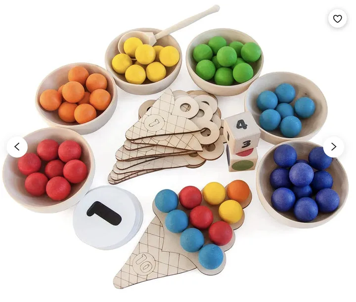 مواد مونتيسوري لعبة فرز خشبية جديدة مرحلة ما . Montessori Materials New Wooden Sorting