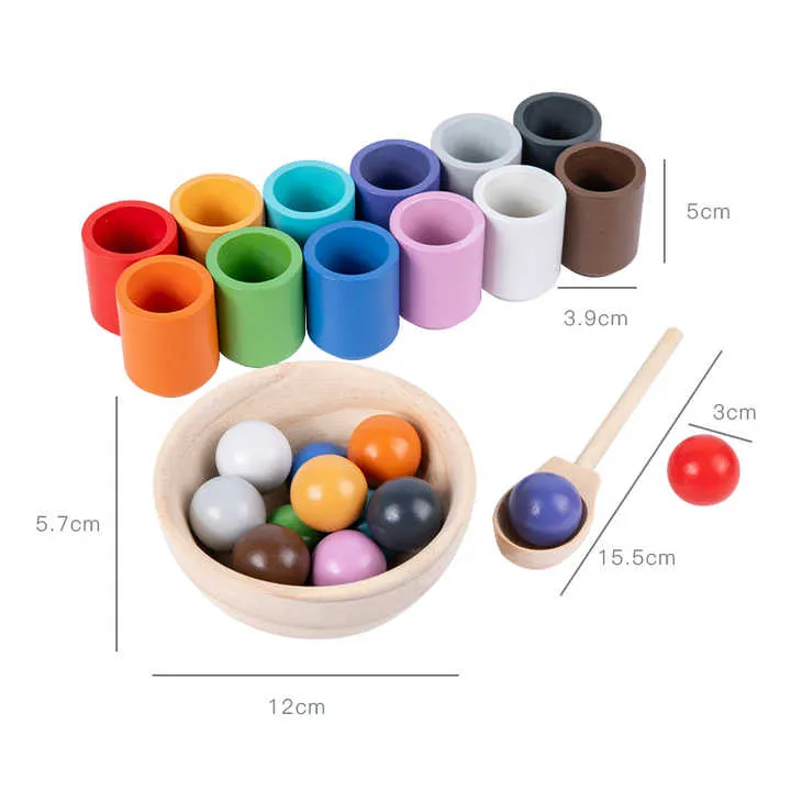 مواد مونتيسوري لعبة فرز خشبية جديدة مرحلة ما . Montessori Materials New Wooden Sorting