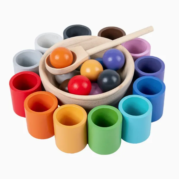 مواد مونتيسوري لعبة فرز خشبية جديدة مرحلة ما . Montessori Materials New Wooden Sorting