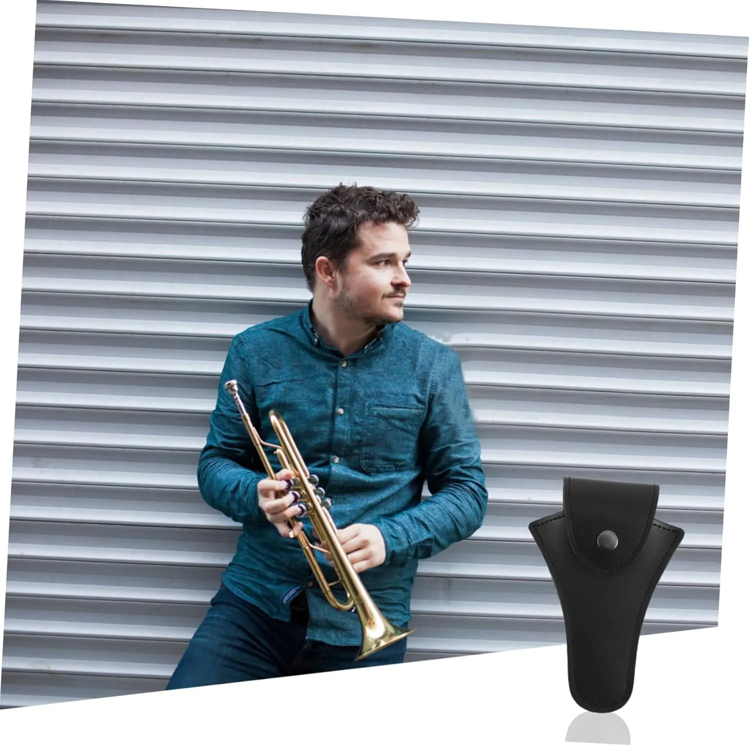 1 PC Portable Cowhide Musical Instrument Protection Bag Durable Black Pouch for Mouthpieces Keys and Accessories Lightweight and Convenient Storage for Musicians