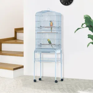 153cm Metal Bird Cage W/Removable Wheels Stand-Light blue