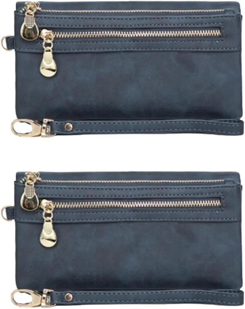 2pcs Clutch Bag Phone Holder Leather Wallet Women Purse Convenient Money Clips Long Clutch Wallet Purse