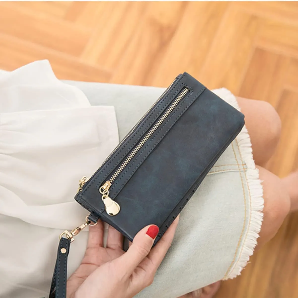 2pcs Clutch Bag Phone Holder Leather Wallet Women Purse Convenient Money Clips Long Clutch Wallet Purse