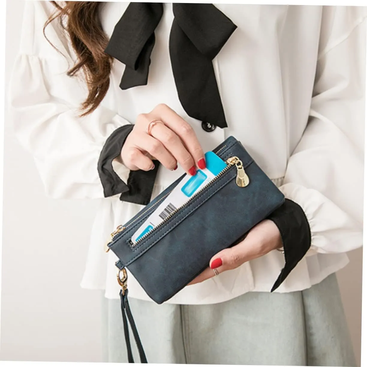 2pcs Clutch Bag Phone Holder Leather Wallet Women Purse Convenient Money Clips Long Clutch Wallet Purse