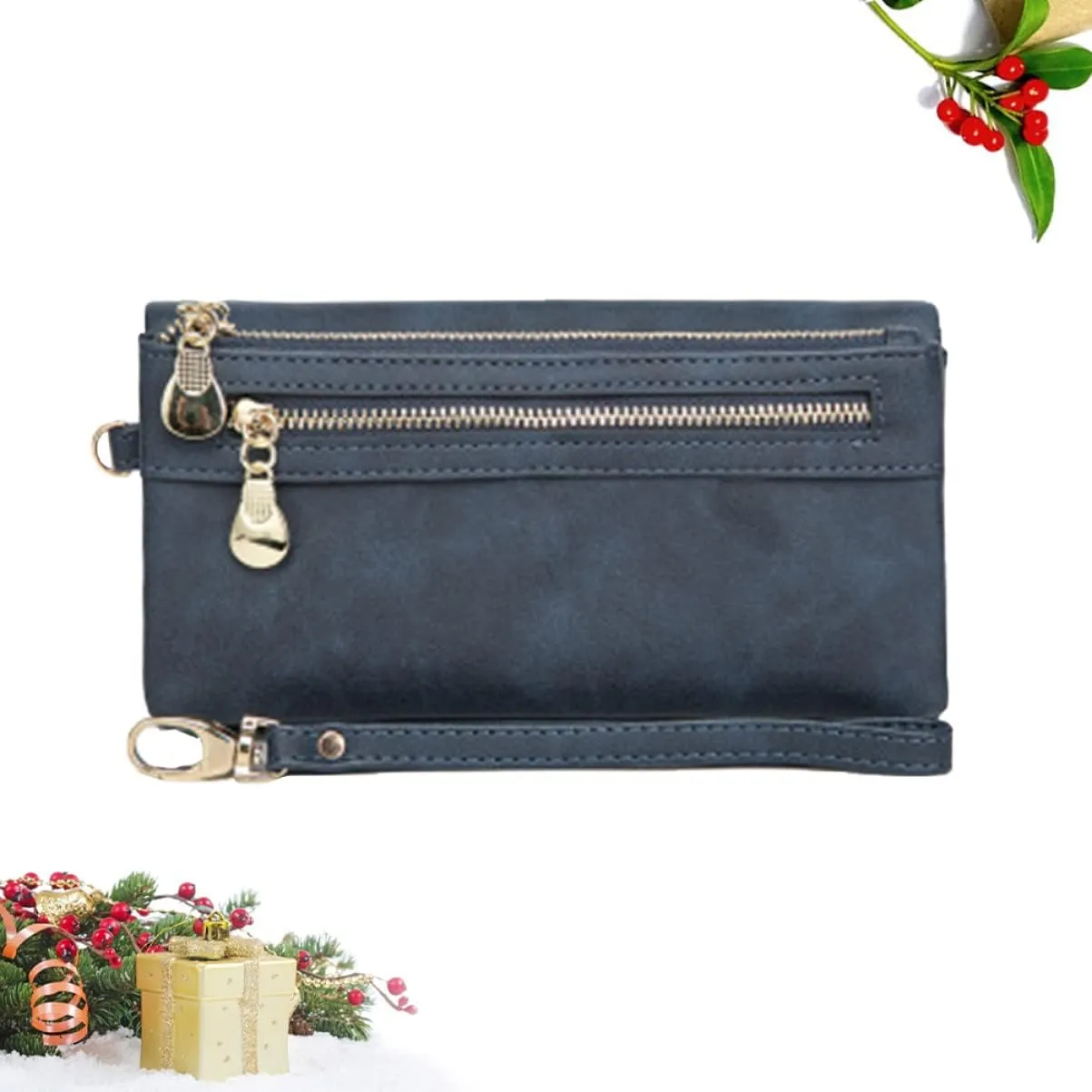 2pcs Clutch Bag Phone Holder Leather Wallet Women Purse Convenient Money Clips Long Clutch Wallet Purse