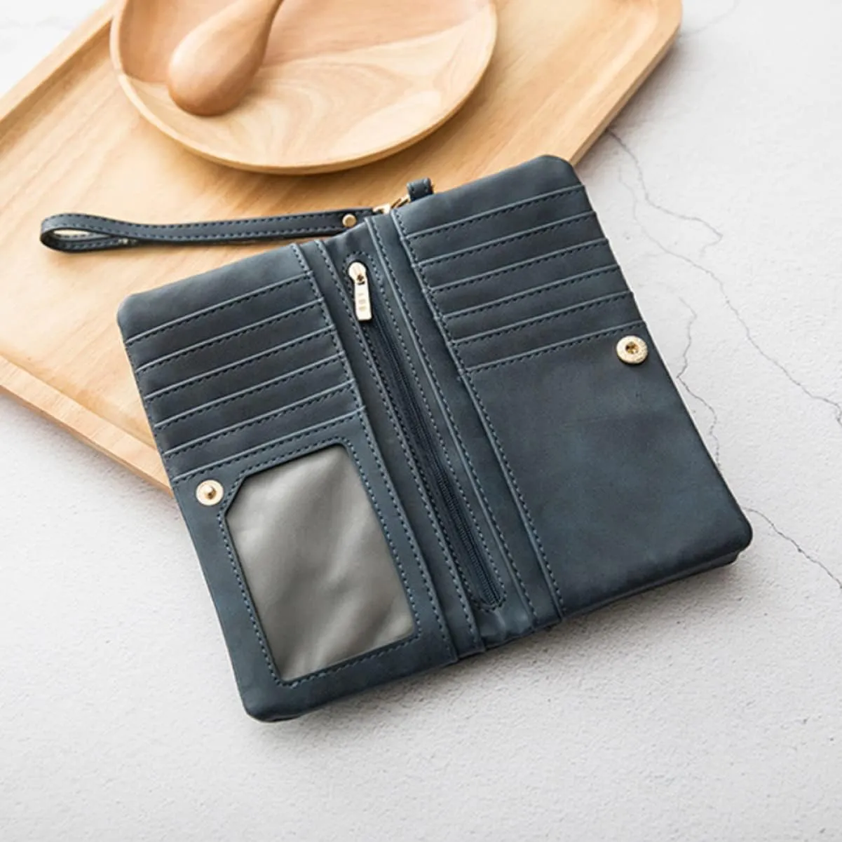 2pcs Clutch Bag Phone Holder Leather Wallet Women Purse Convenient Money Clips Long Clutch Wallet Purse