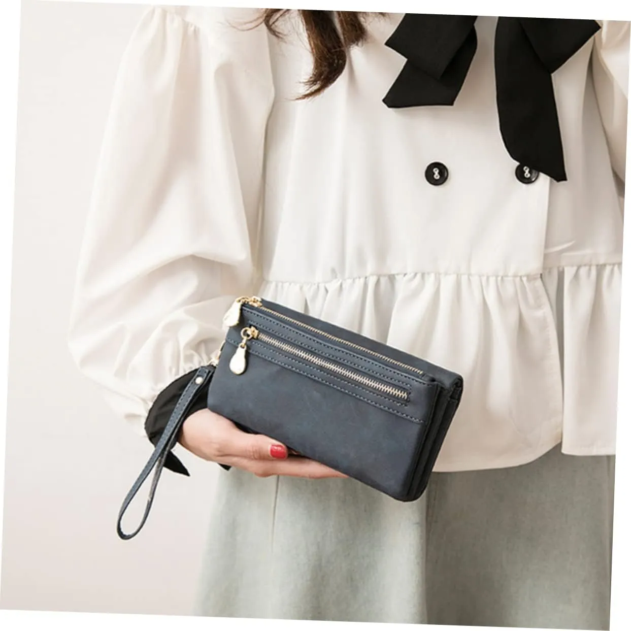 2pcs Clutch Bag Phone Holder Leather Wallet Women Purse Convenient Money Clips Long Clutch Wallet Purse