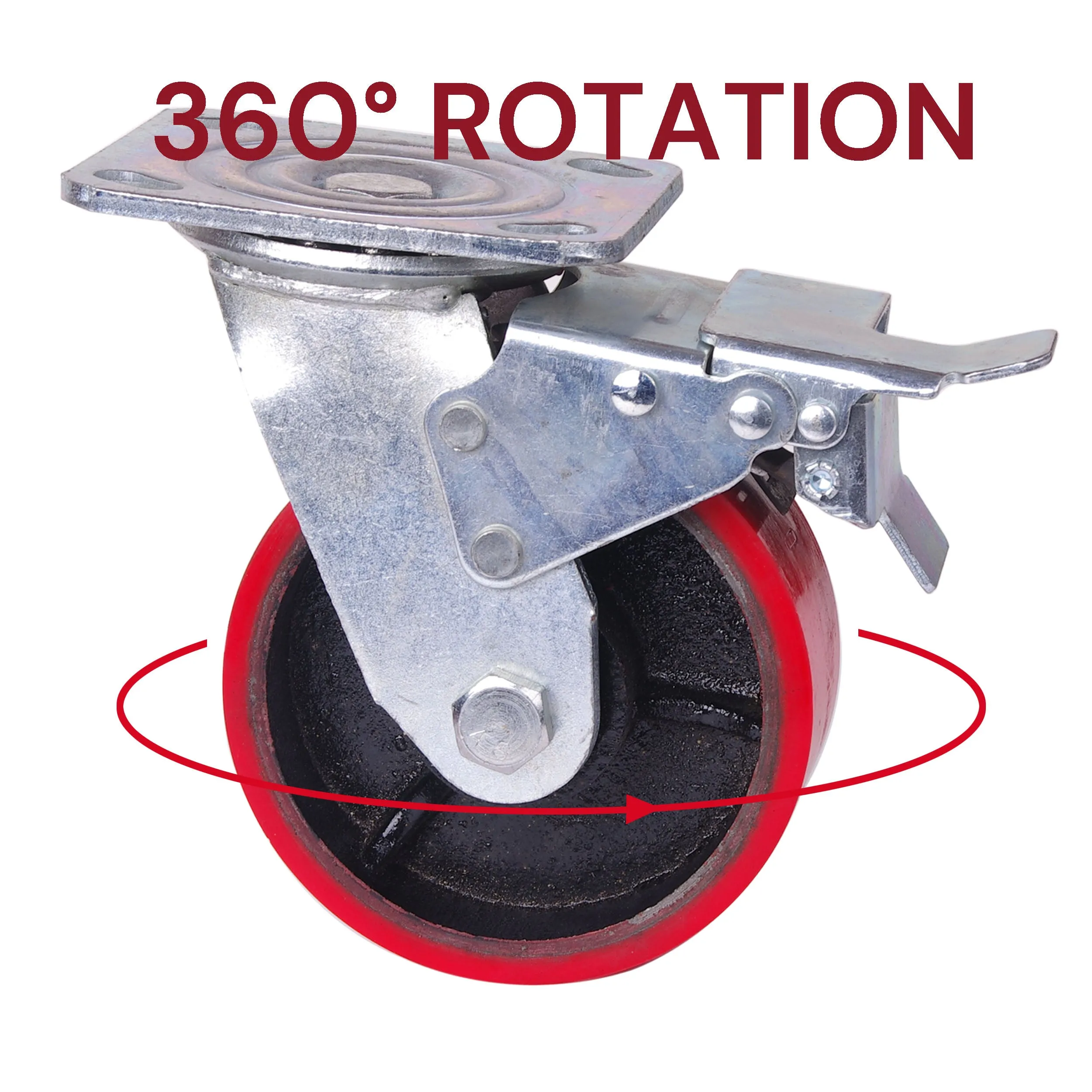 5-inch Industrial 500KG Caster Wheels | Swivel with Brake Locking | Castor Wheels Cart Furniture Workbench