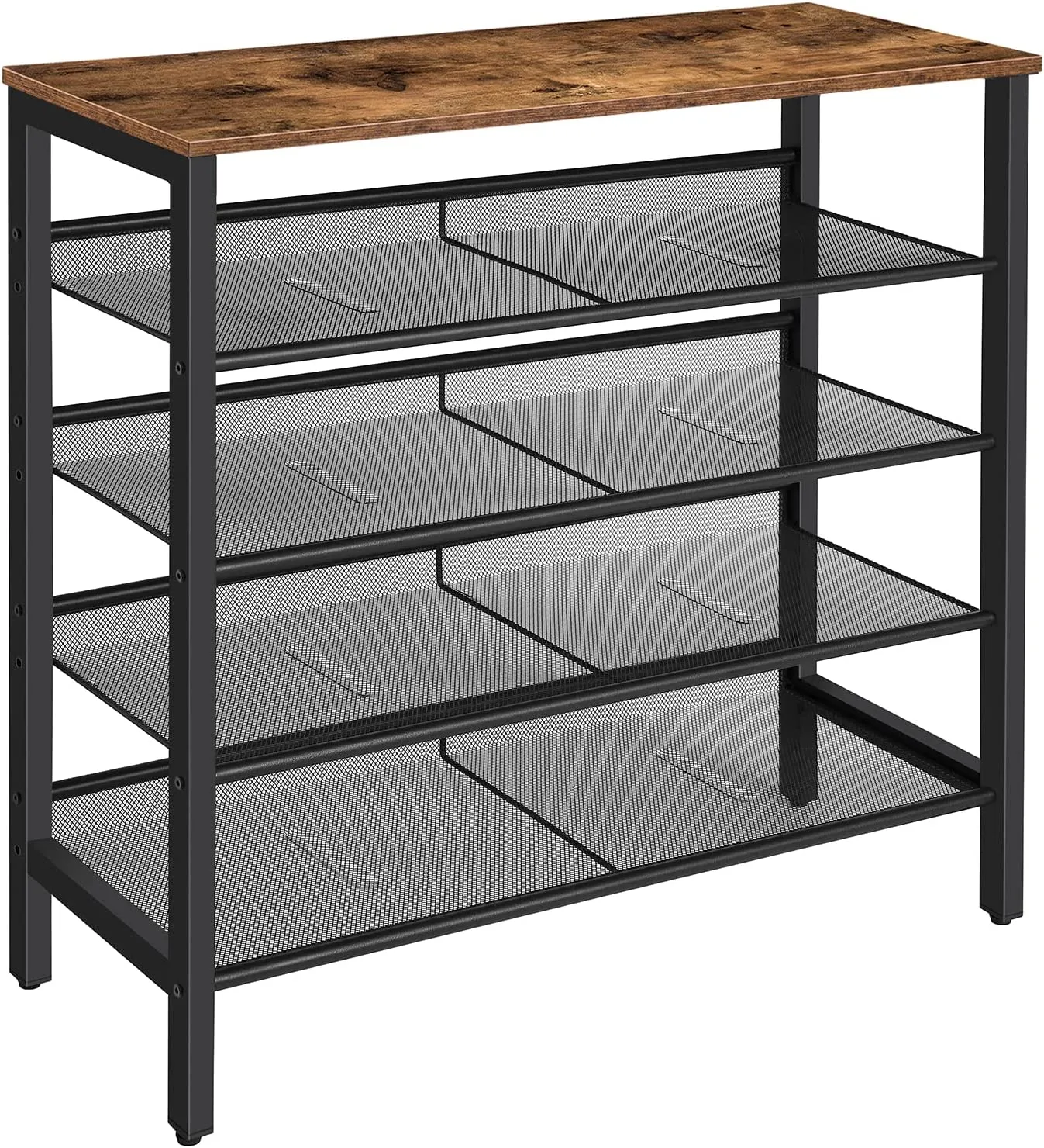 5-Tier Shoe Rack | Industrial Shoe Organizer Storage Bench