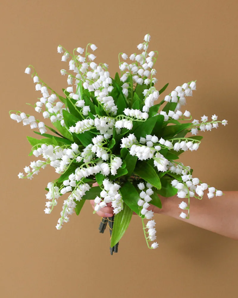 7Pcs Artificial Lily of the Valley Flower Benchmark Bouquets Decoration