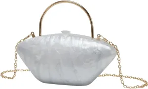 Acrylic Evening Clutch Purses Women 2025 Trendy Shell Purse Crossbody Bag Chic Handbags Chain Strap Wedding Party