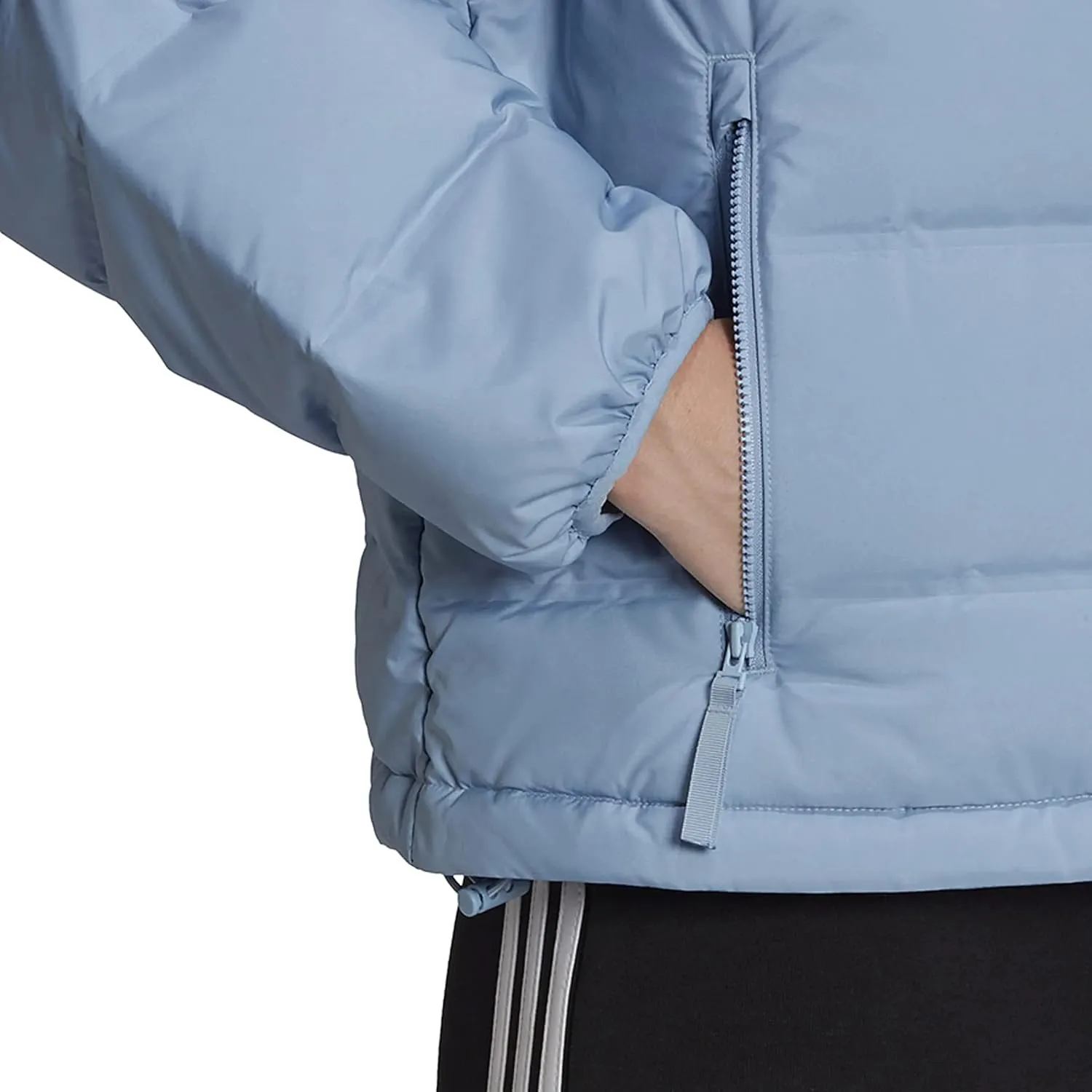 adidas Women's Helionic Relaxed Fit Puffer Down Jacket, Ambient Sky