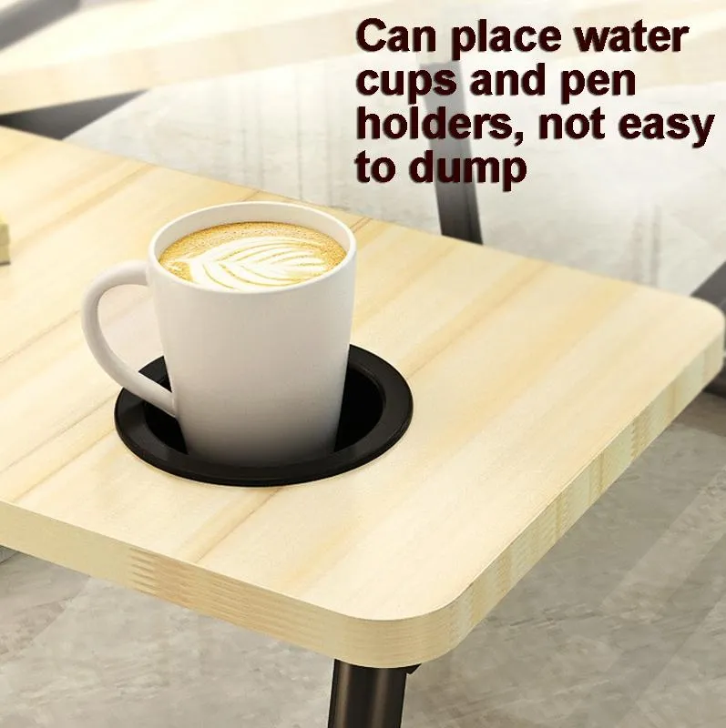 Adjustable Folding Laptop Desk with Cup Holder - Four-speed Lifting Table for Dorms