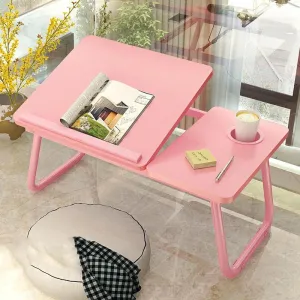 Adjustable Folding Laptop Desk with Cup Holder - Four-speed Lifting Table for Dorms