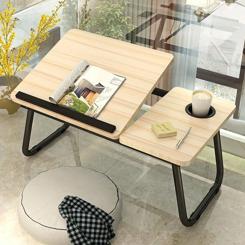 Adjustable Folding Laptop Desk with Cup Holder - Four-speed Lifting Table for Dorms