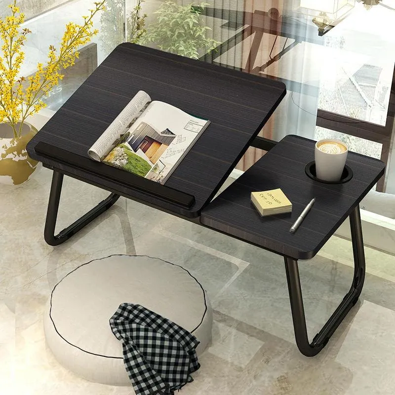 Adjustable Folding Laptop Desk with Cup Holder - Four-speed Lifting Table for Dorms