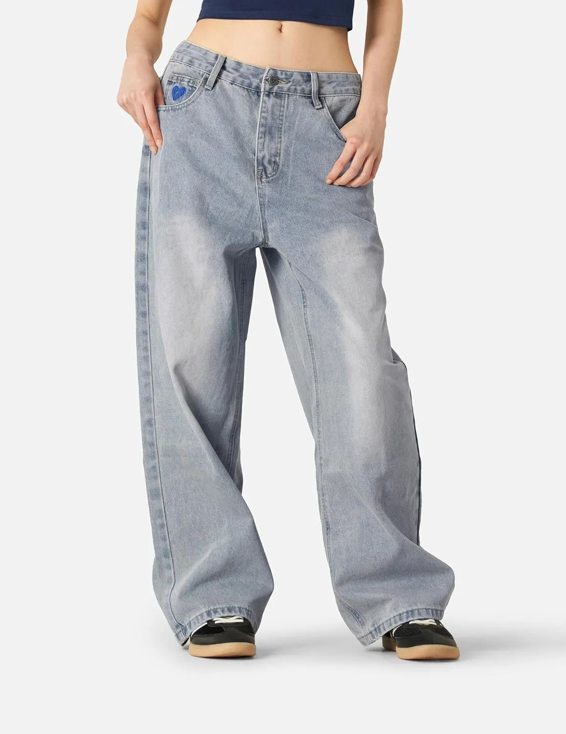 Aelfric Eden Women Wide Leg Jeans High Waist Baggy Jeans Vintage Loose Boyfriend Mens Unisex Streetwear Y2K Denim Pants