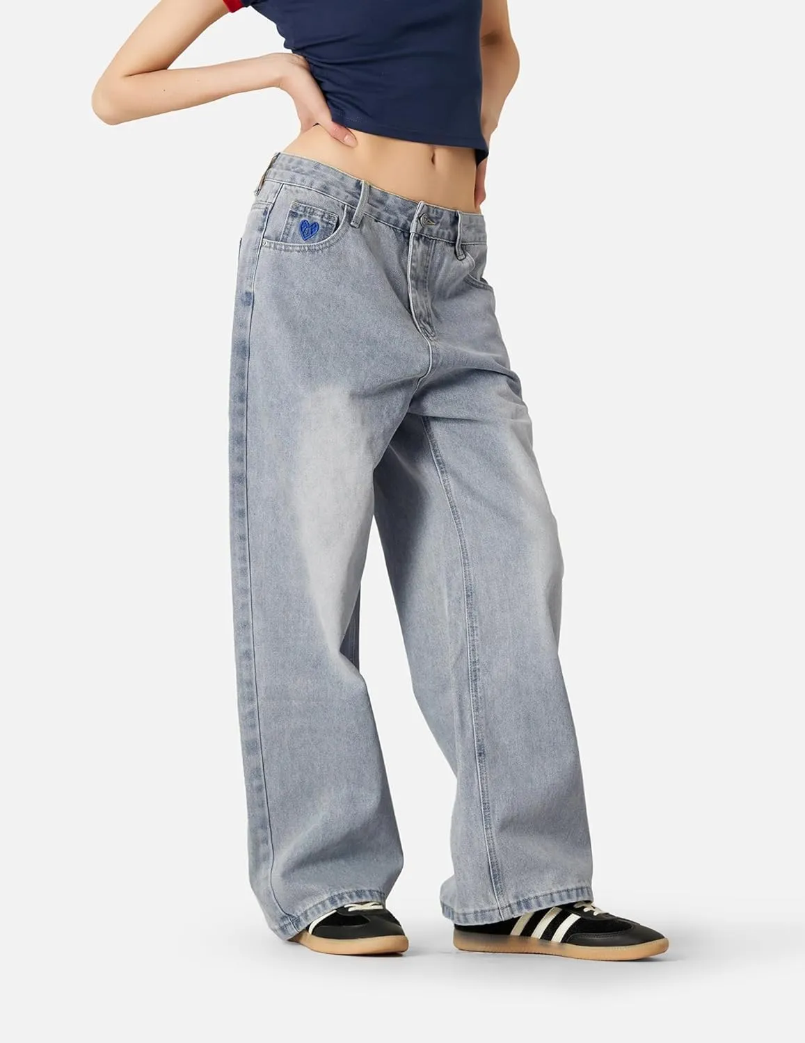 Aelfric Eden Women Wide Leg Jeans High Waist Baggy Jeans Vintage Loose Boyfriend Mens Unisex Streetwear Y2K Denim Pants
