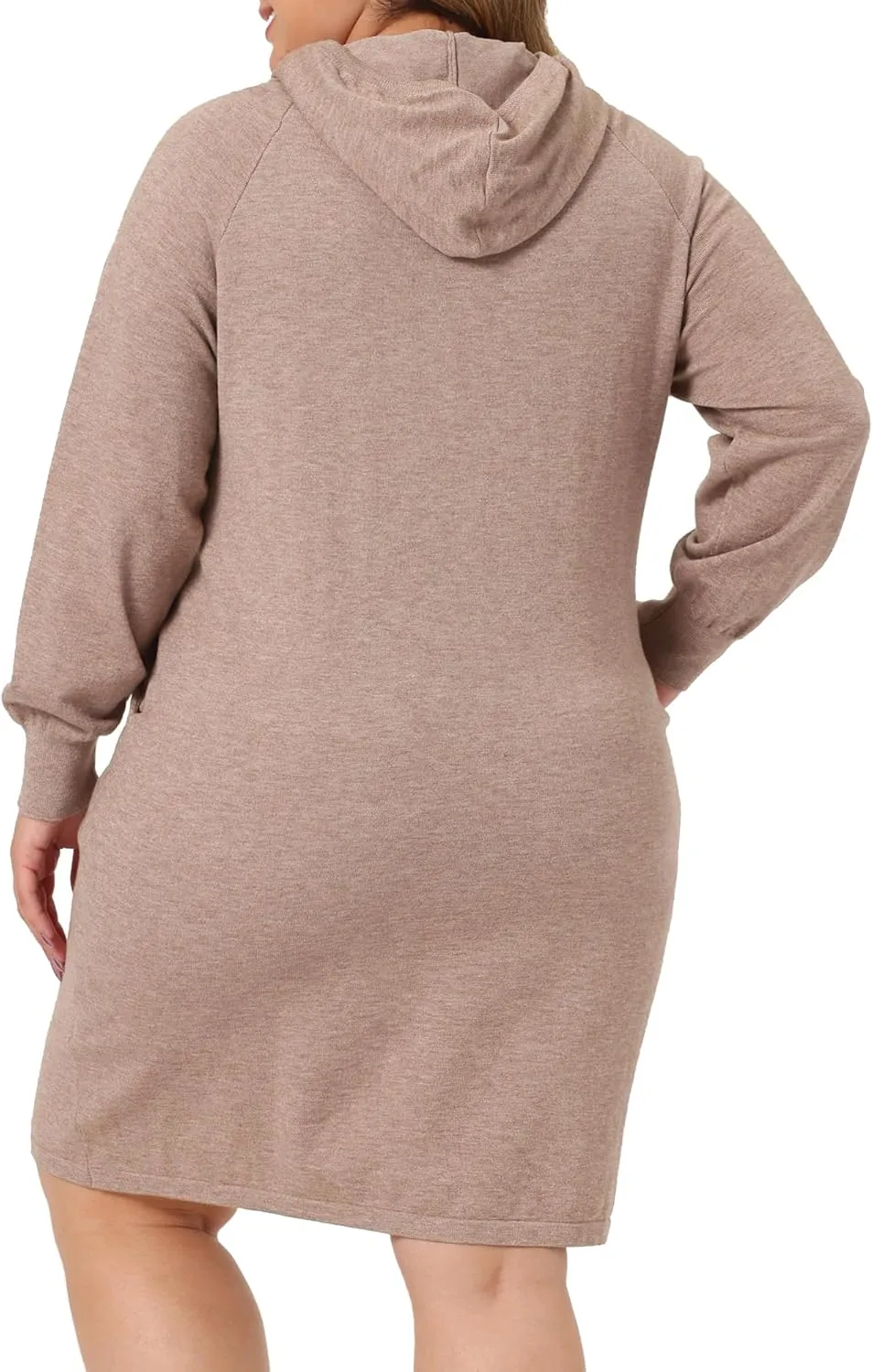 Agnes Orinda Plus Size Hoodie Sweater Dress for Women Long Sleeve Pullover Fall Mini Bodycon Sweatshirt Dresses