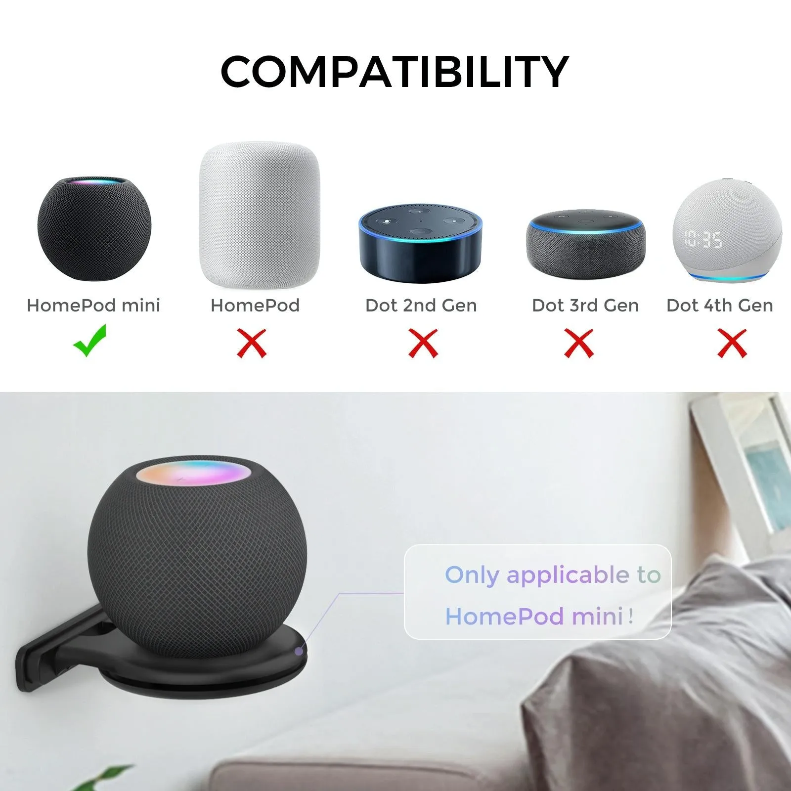 Ahastyle Smart Speaker Stand for Apple Homepod Mini