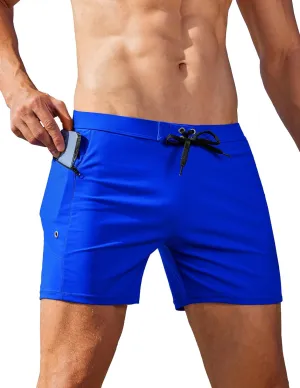 AI'MAGE Men's Swim Trunks Quick Dry Swim Briefs Sexy Bathing Suit Zip Pockets Swimwear with Mesh Lining