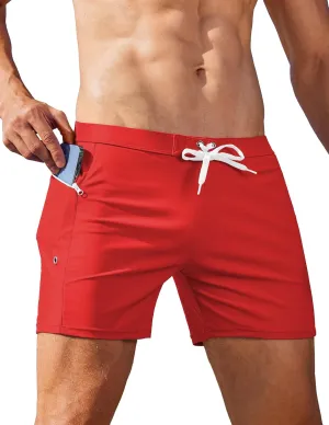 AI'MAGE Men's Swim Trunks Quick Dry Swim Briefs Sexy Bathing Suit Zip Pockets Swimwear with Mesh Lining