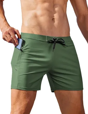 AI'MAGE Men's Swim Trunks Quick Dry Swim Briefs Sexy Bathing Suit Zip Pockets Swimwear with Mesh Lining