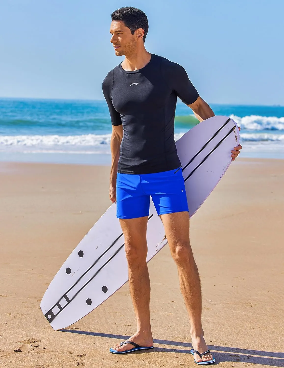 AI'MAGE Men's Swim Trunks Quick Dry Swim Briefs Sexy Bathing Suit Zip Pockets Swimwear with Mesh Lining