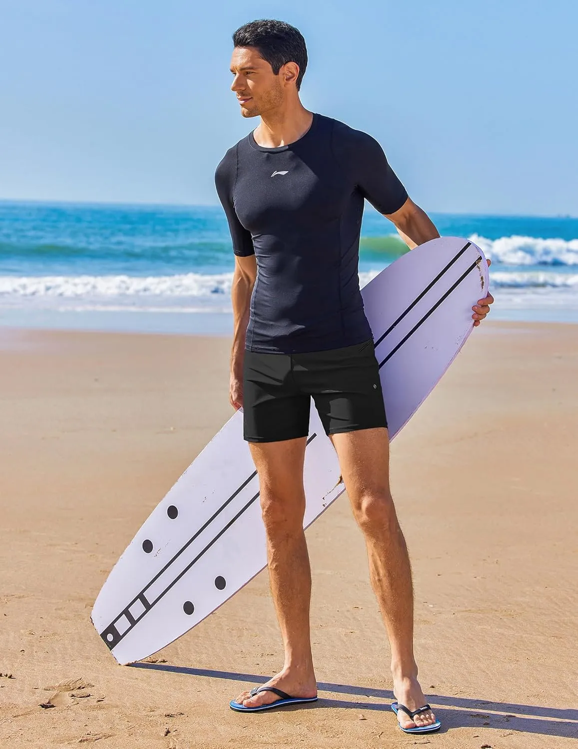 AI'MAGE Men's Swim Trunks Quick Dry Swim Briefs Sexy Bathing Suit Zip Pockets Swimwear with Mesh Lining