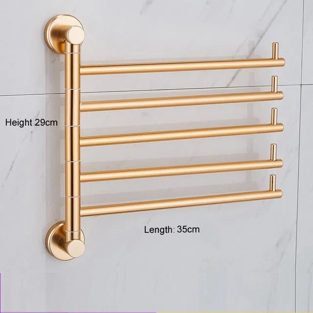 Aluminum Towel Rack Bathroom Rail Hanger Brass Towel Holder