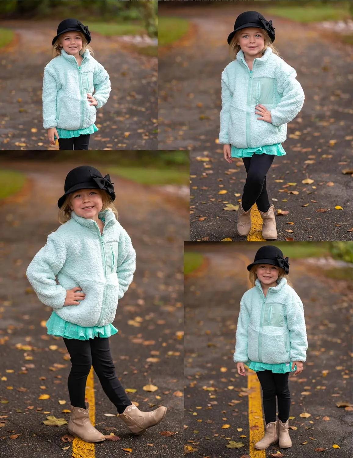 Arshiner Girls Fleece Jacket Sherpa Fall Winter Full Zip Fuzzy Coat Outwear with Pockets