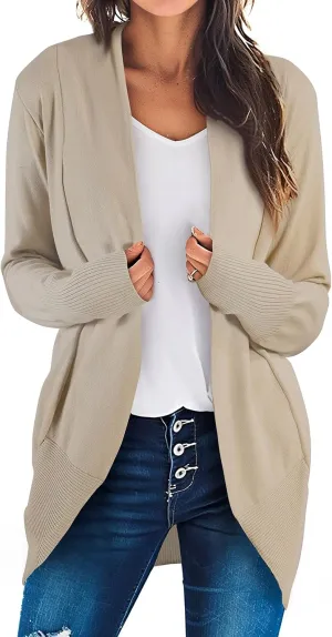 Astylish Womens Long Sleeve Open Front Soft Knit Cardigan Loose Oversized Sweater Coat
