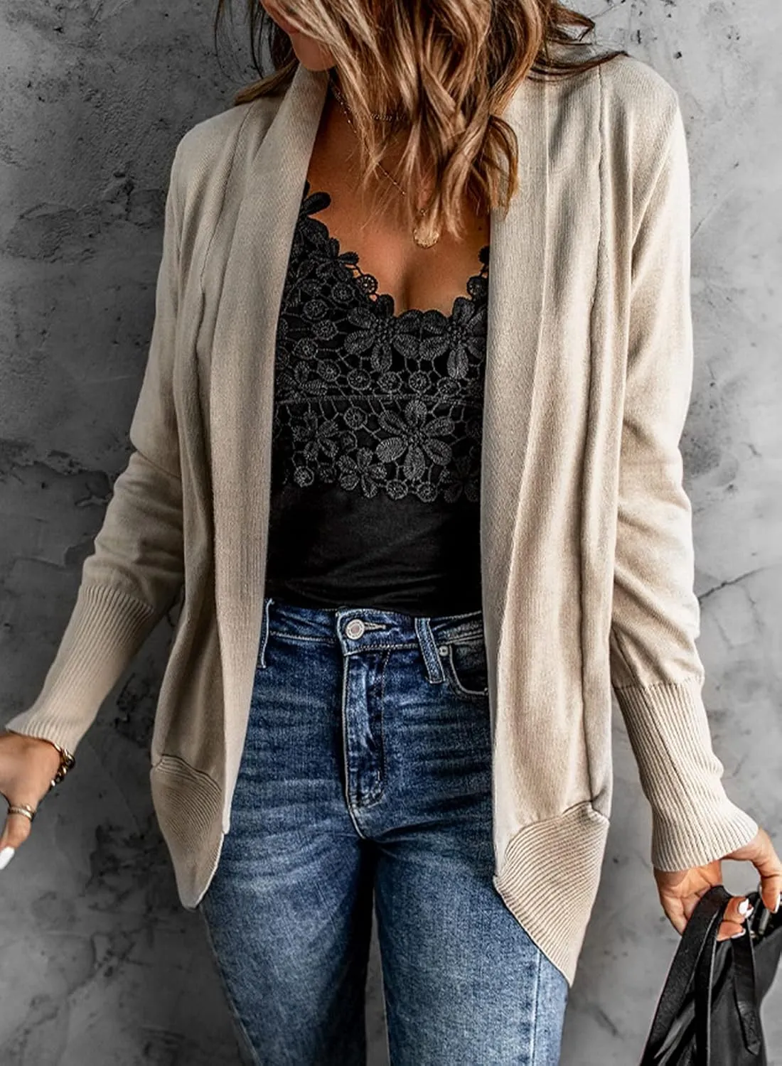 Astylish Womens Long Sleeve Open Front Soft Knit Cardigan Loose Oversized Sweater Coat