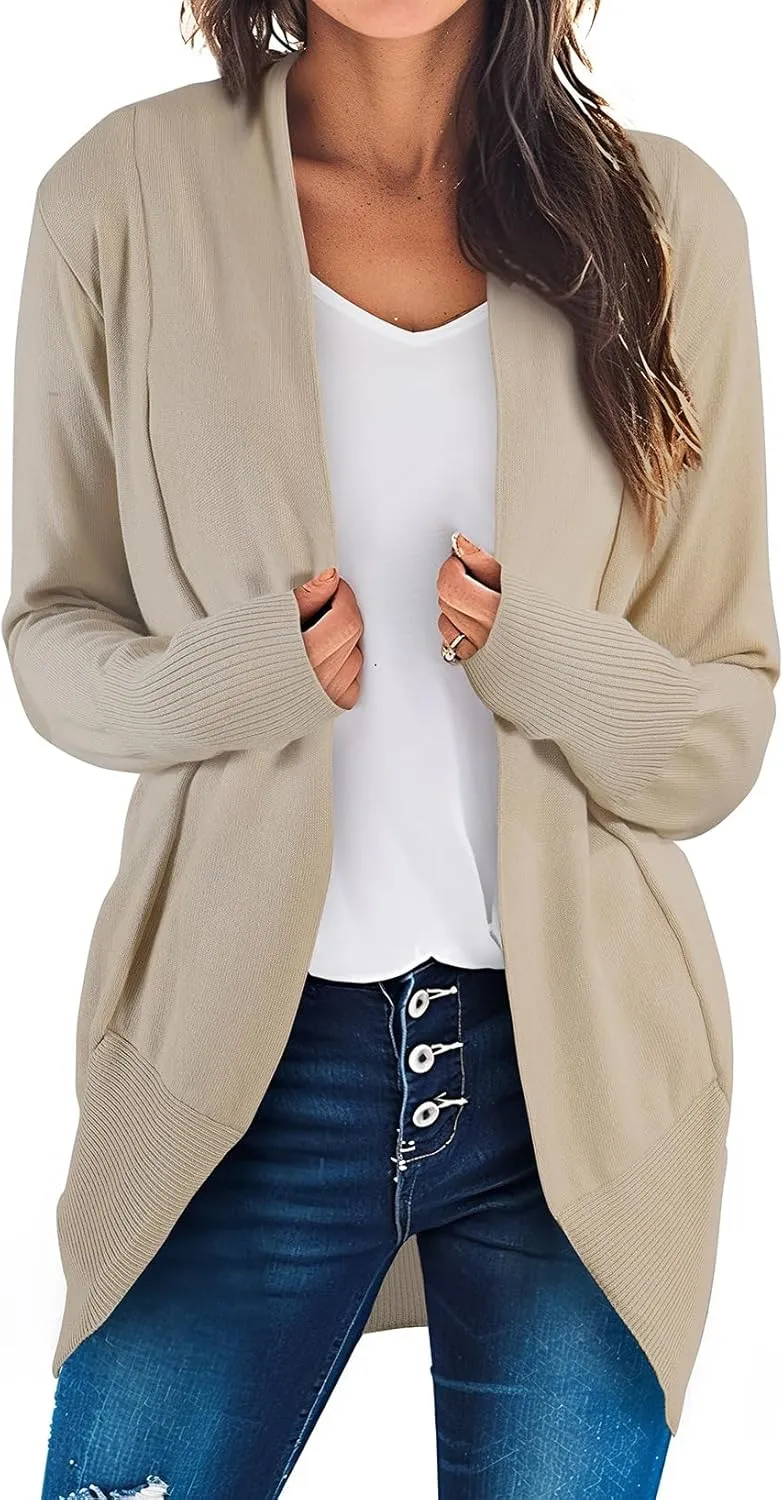 Astylish Womens Long Sleeve Open Front Soft Knit Cardigan Loose Oversized Sweater Coat