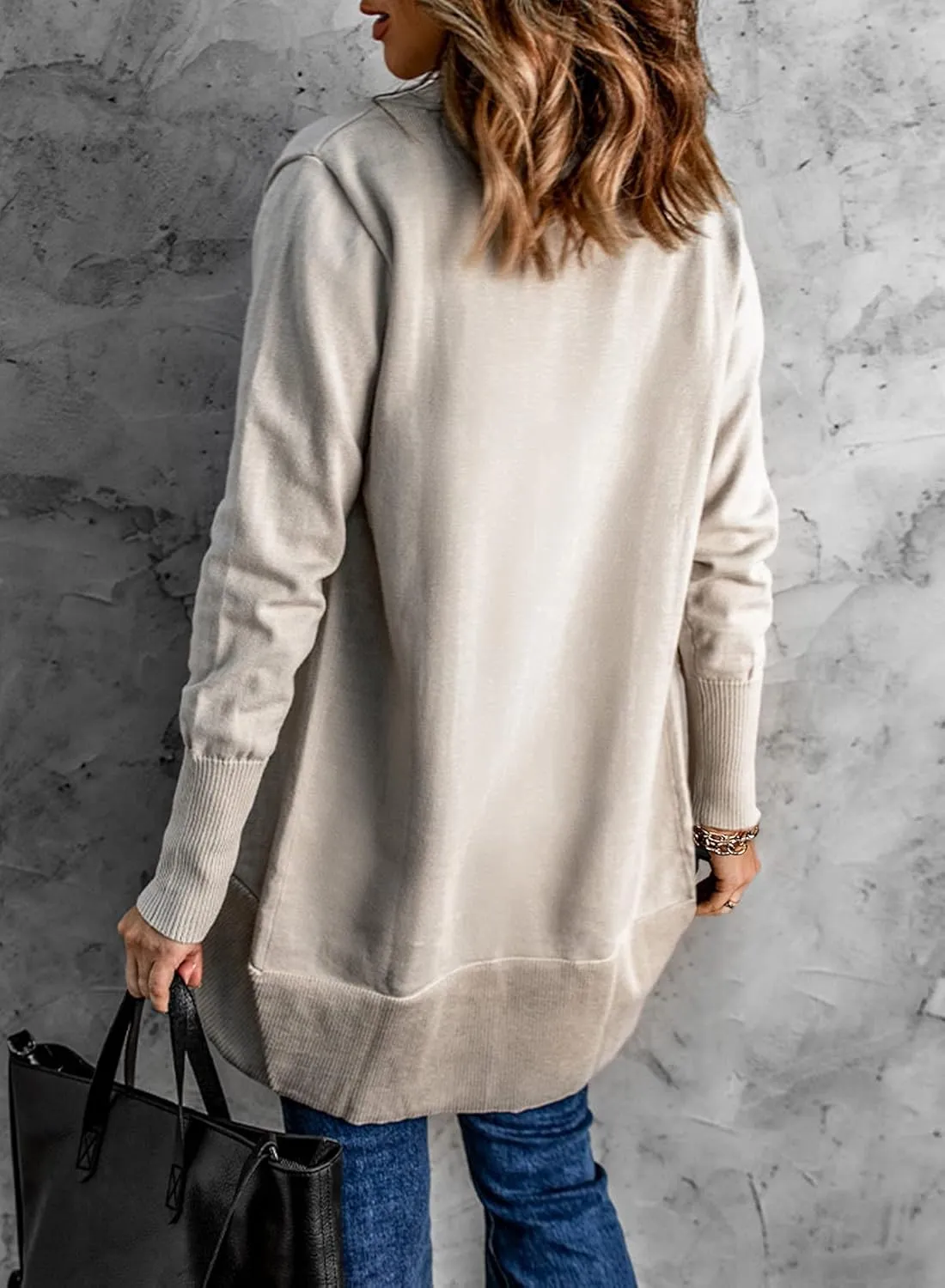 Astylish Womens Long Sleeve Open Front Soft Knit Cardigan Loose Oversized Sweater Coat