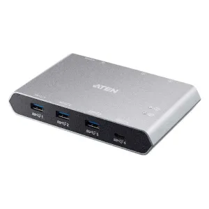 Aten Sharing Switch Gen2 2x4 USB-C, 2x PC, 4x USB 3.2 Gen2 Ports (1x USB-C), Power Passthrough, OSX & Windows Compatible, Plug and Play