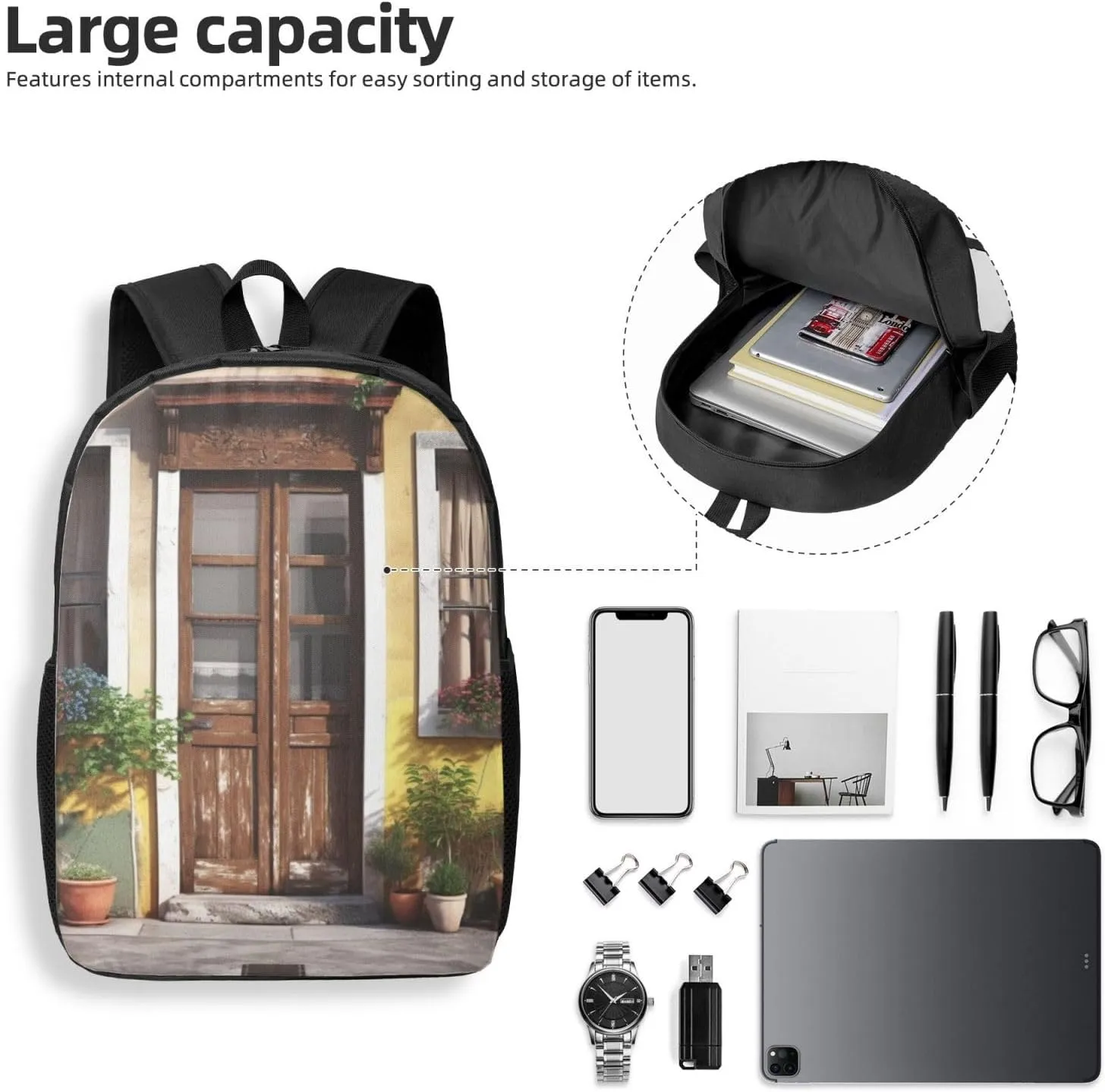 Backpack Travel Laptop Backpack for Men Women Rustic Front Door Computer Backpacks 17 inch Casual Daypack