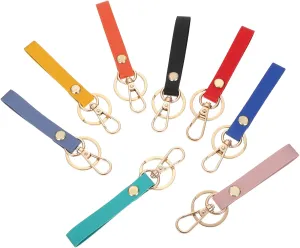 Beaupretty 8Pcs PU Leather Keychain Wristlet Strap Durable Hand Wrist Key Holder for Keys Phone and Lightweight Items Convenient Accessory for Everyday Use
