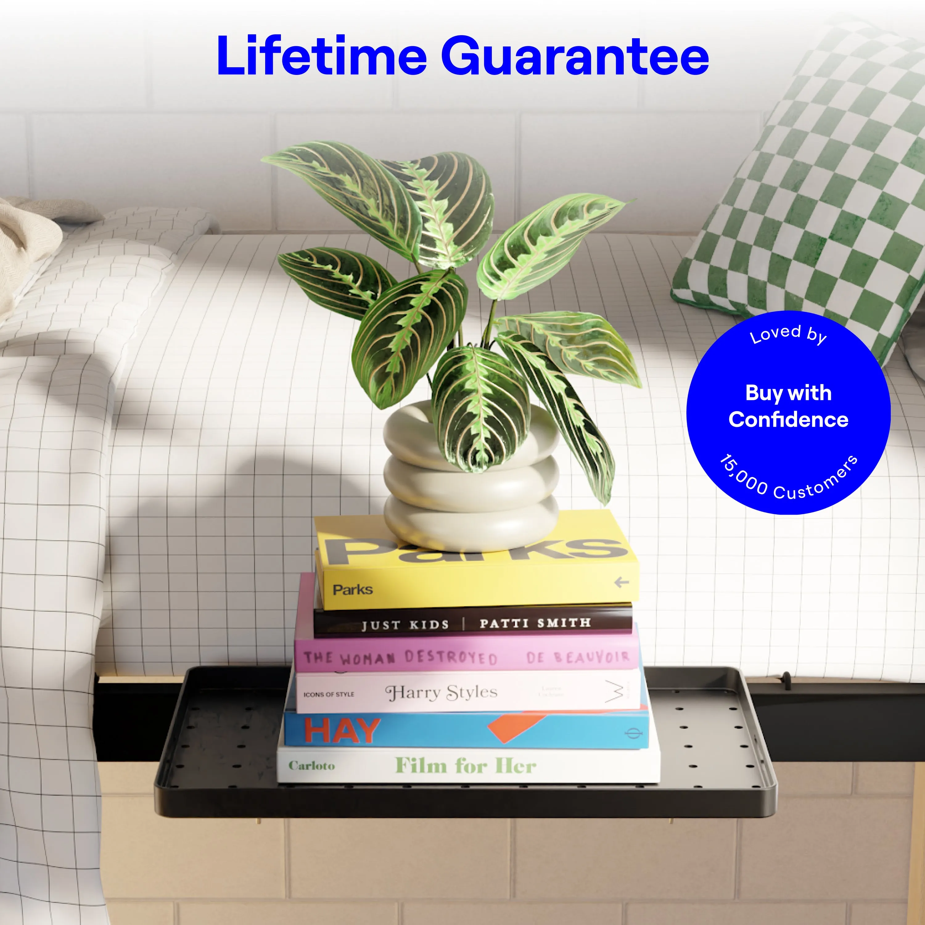 BedShelfie-Floating Nightstand, Bedside Shelf