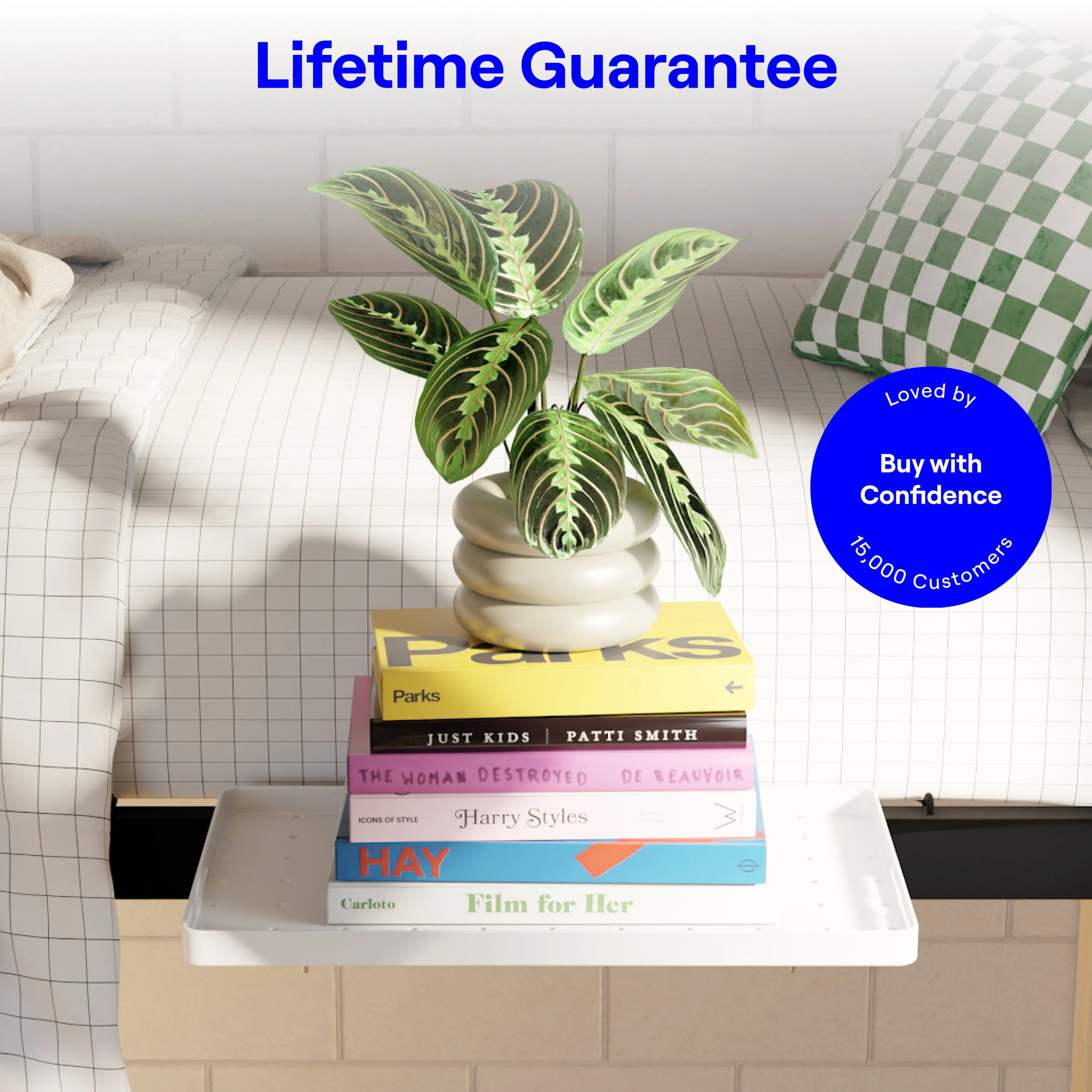 BedShelfie-Floating Nightstand, Bedside Shelf