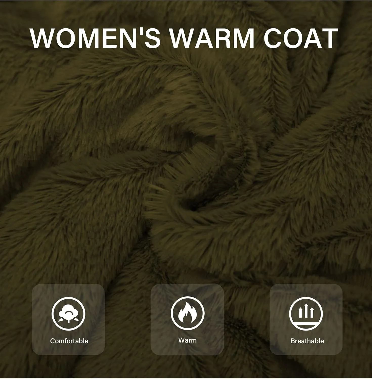 Bellivera Women's Faux Fur Coat Shearling Fluffy Fuzzy Shaggy Hood Sherpa-Lined Fleece Jacket