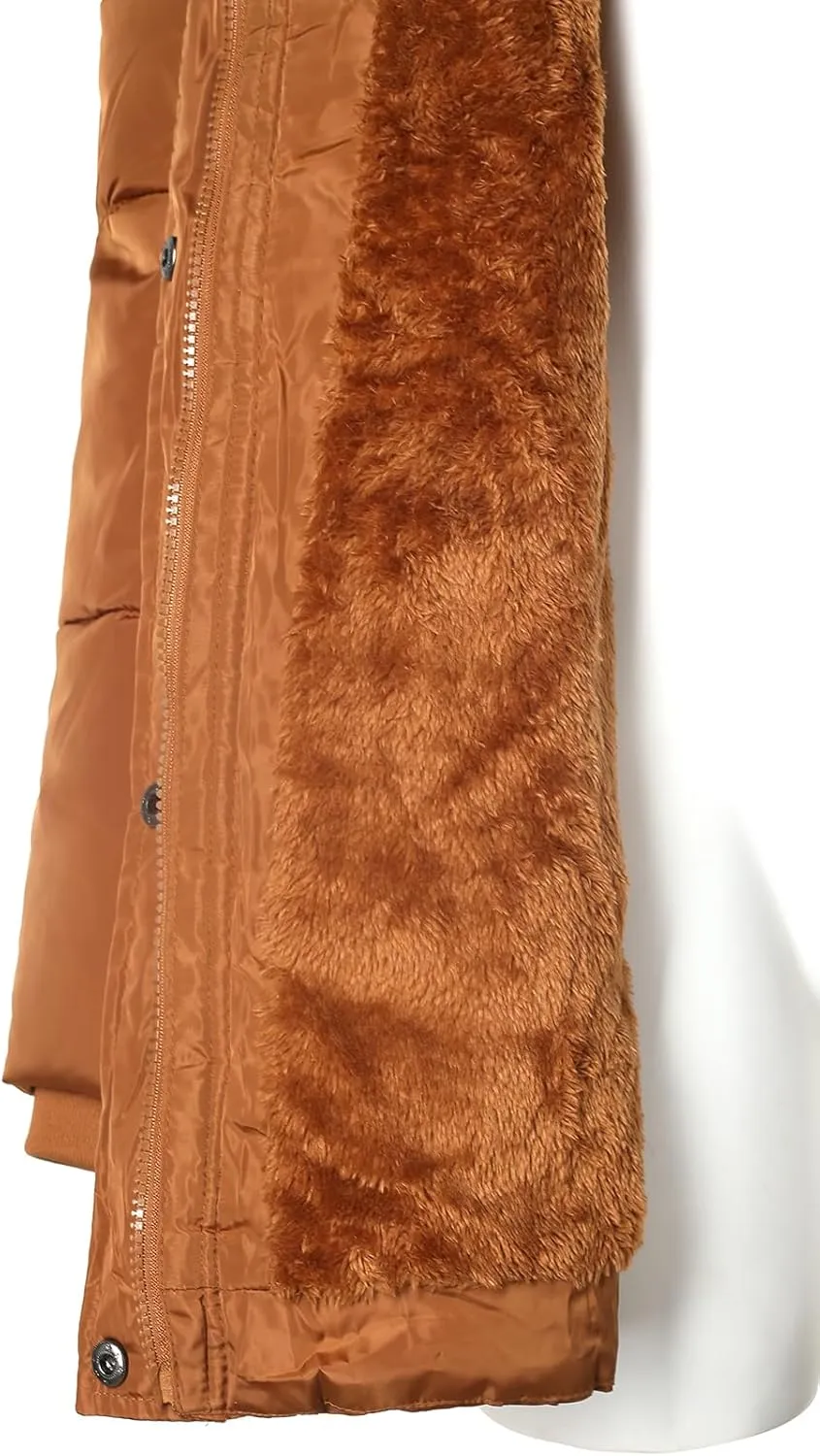 BodiLove Women's Winter Quilted Puffer Long Coat Jacket Plus Size with Removable Faux Fur Hood and Zipper