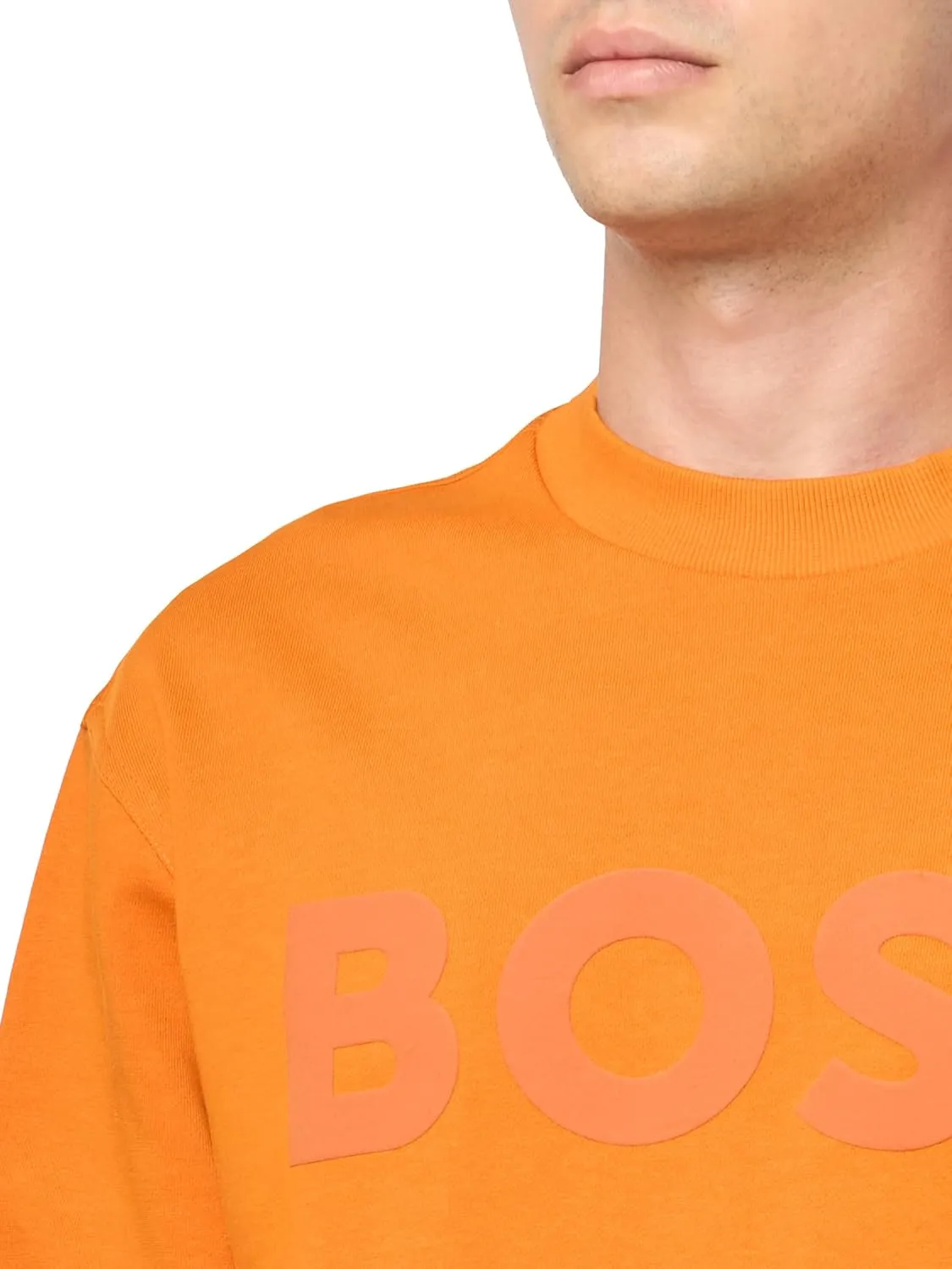 BOSS Men's Bold Logo French Terry Crew Neck Sweatshirt