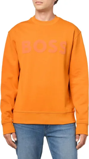 BOSS Men's Bold Logo French Terry Crew Neck Sweatshirt