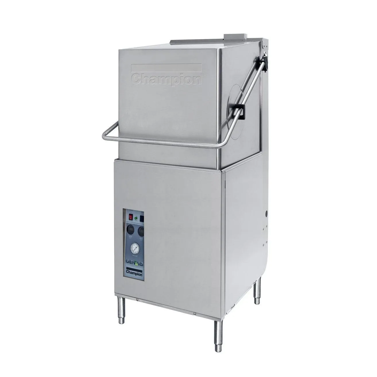 Champion DH-5000 High Temperature Hood-Type Glass Washer - 53 Racks/Hour