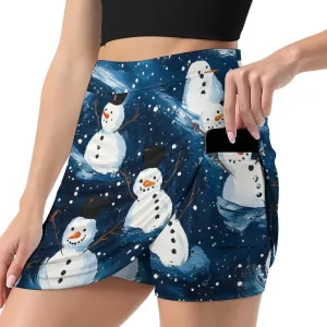 Christmas Tree Tennis Skirts for Women with Pockets High Waisted Athletic Golf Skorts Skirts A-Line Mini Short Skirt