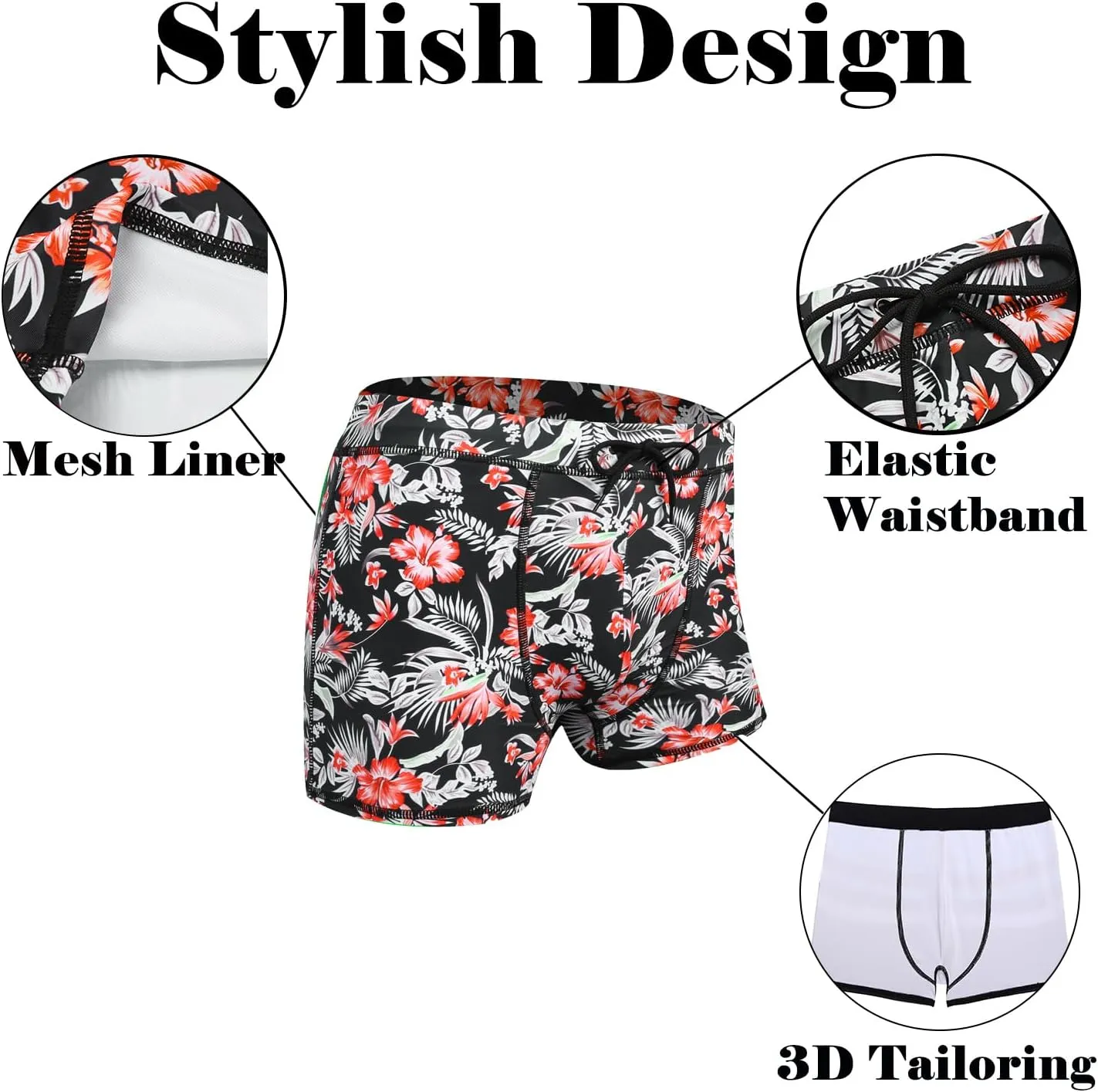 COOFANDY Men's Square Leg Swim Briefs Tight Swim Trunks Swimsuit Athletic Bathing Suit Swimwear with Liner
