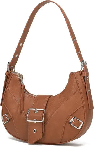 Crescent Small Shoulder Bag Y2k Purse Vintage Purses for Women with Buckle