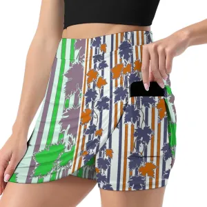 Cute Bird Pattern Mini Pleated Skirts for Women Sexy Mini Skirt Short Cargo Skirt Skater A-line Pleated Skirt
