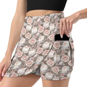 Cute Bird Pattern Mini Pleated Skirts for Women Sexy Mini Skirt Short Cargo Skirt Skater A-line Pleated Skirt